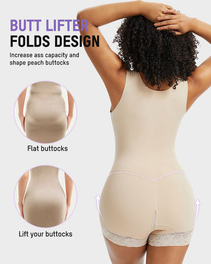 Doppellagiger PowerMesh Shaping-Body flacher Bauch