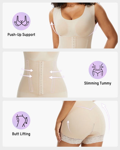 Doppellagiger PowerMesh Shaping-Body flacher Bauch