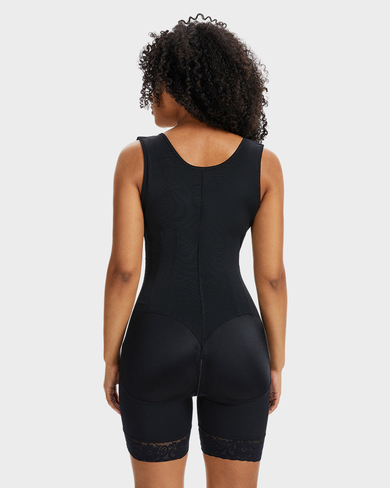 PowerMesh Double-Layer Open-Bust Full Body Shaper