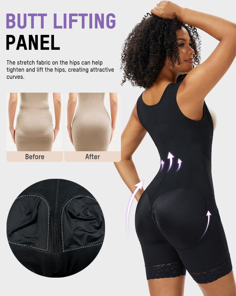 PowerMesh Double-Layer Open-Bust Full Body Shaper