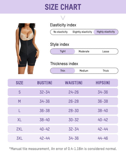 PowerMesh Double-Layer Open-Bust Full Body Shaper