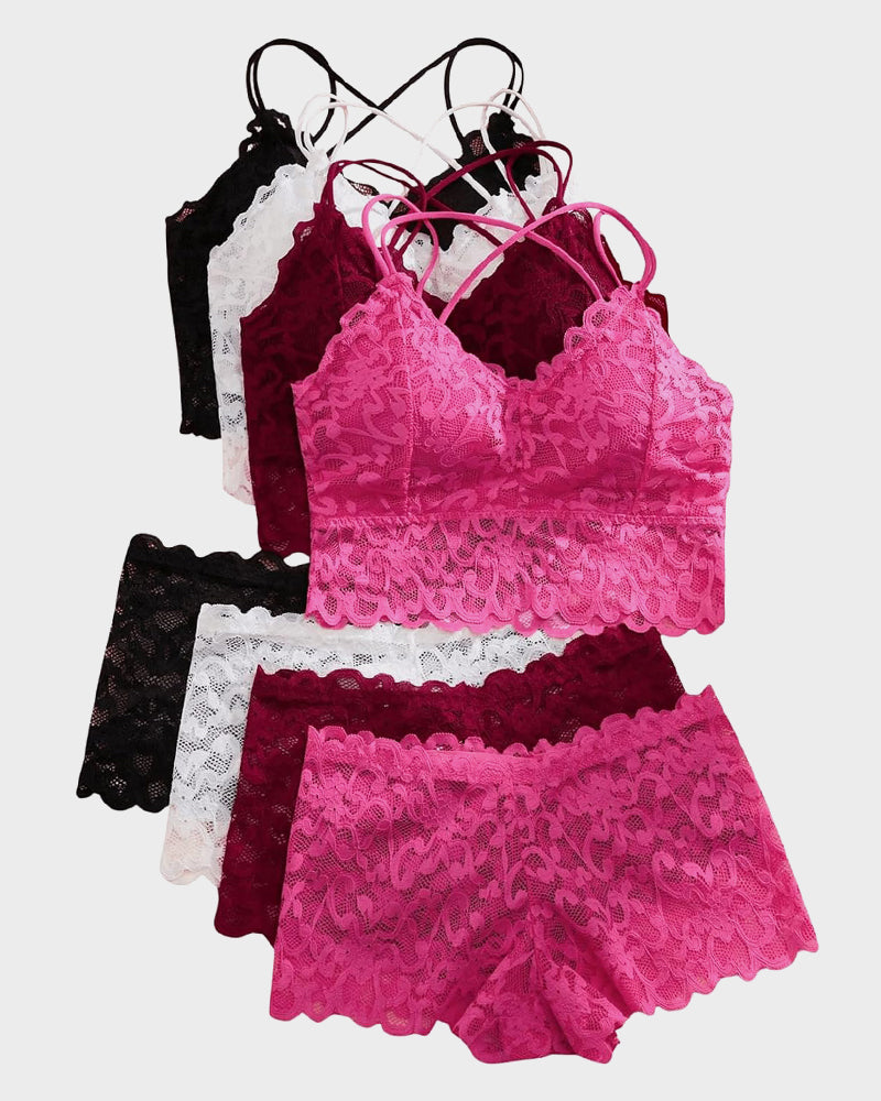 Romantisches Bralette- und Höschen-Set aus Spitze