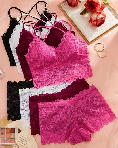 Romantisches Bralette- und Höschen-Set aus Spitze