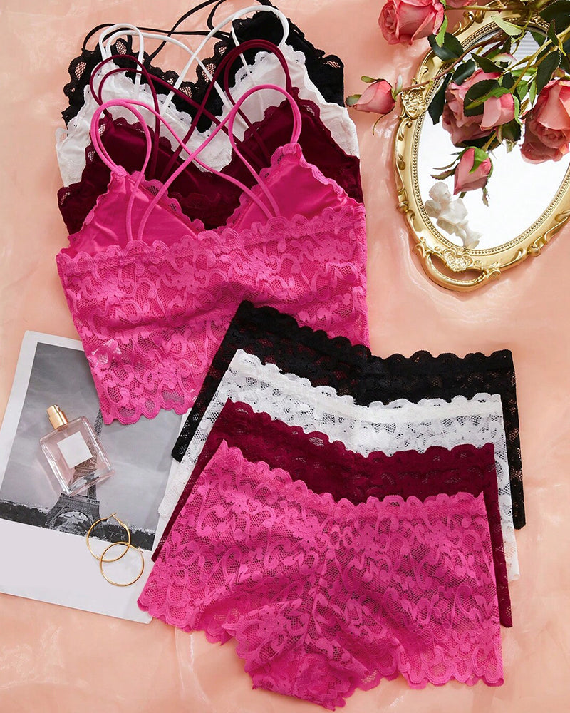 Romantisches Bralette- und Höschen-Set aus Spitze
