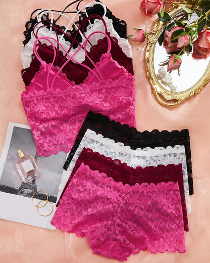 Romantisches Bralette- und Höschen-Set aus Spitze