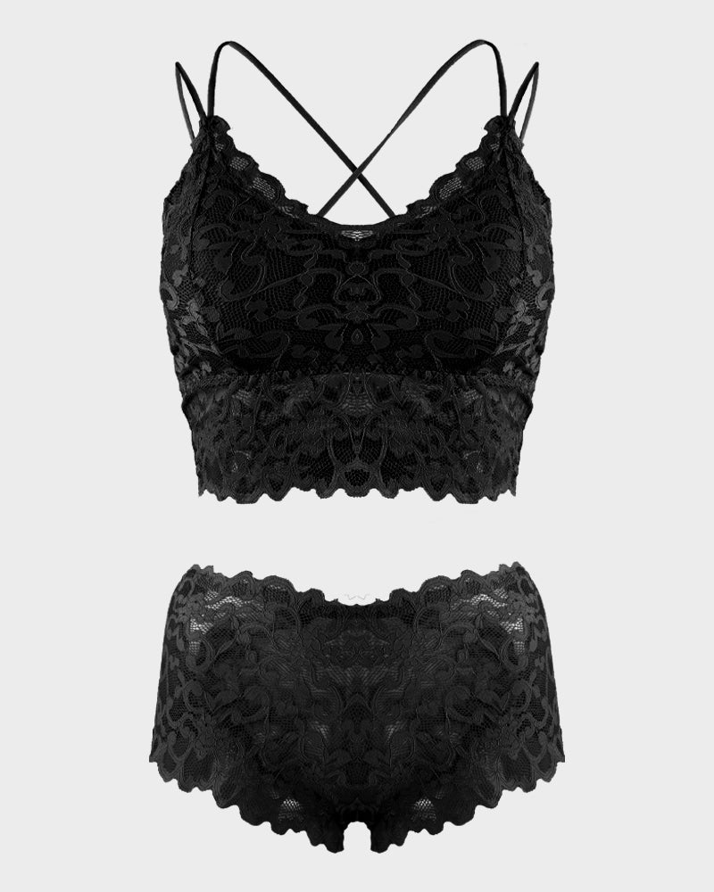 Romantisches Bralette- und Höschen-Set aus Spitze