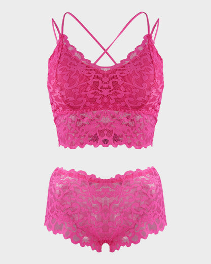 Romantisches Bralette- und Höschen-Set aus Spitze