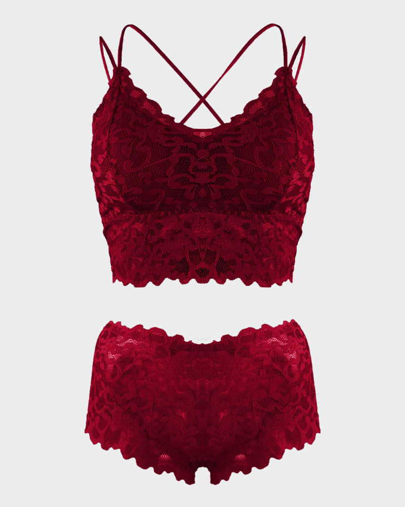 Romantisches Bralette- und Höschen-Set aus Spitze