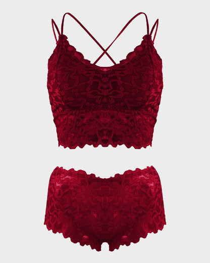 Romantisches Bralette- und Höschen-Set aus Spitze
