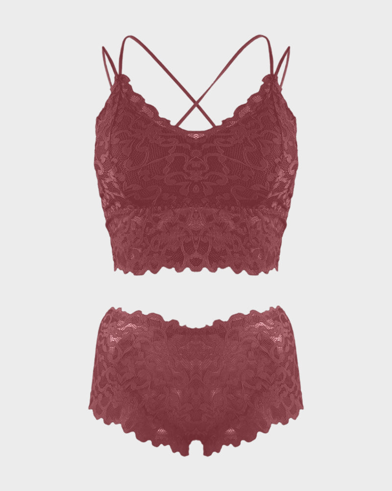 Romantisches Bralette- und Höschen-Set aus Spitze