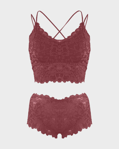 Romantisches Bralette- und Höschen-Set aus Spitze
