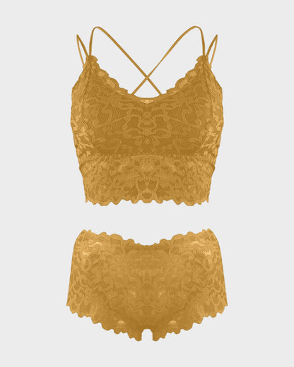 Romantisches Bralette- und Höschen-Set aus Spitze