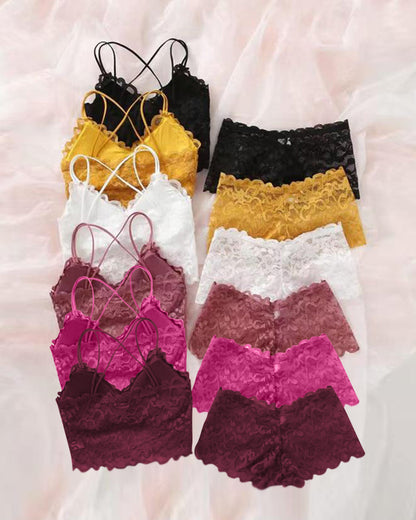 Romantisches Bralette- und Höschen-Set aus Spitze