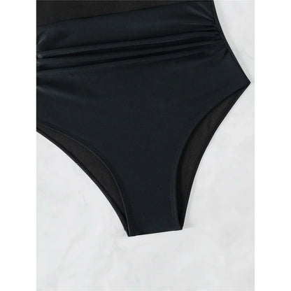 Figurformender Mesh-Badeanzug mit Bauch-weg-Effekt
