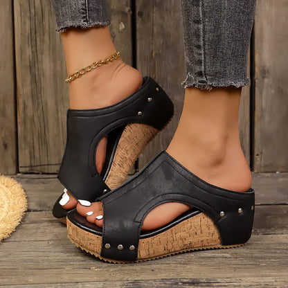 Lumi — Trendy Studded Wedge Sandals