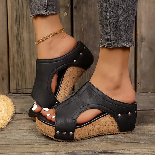 Lumi — Trendy Studded Wedge Sandals