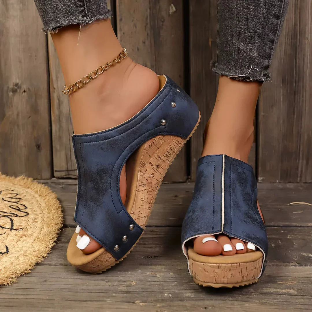 Lumi — Trendy Studded Wedge Sandals