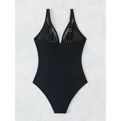 Figurformender Mesh-Badeanzug mit Bauch-weg-Effekt