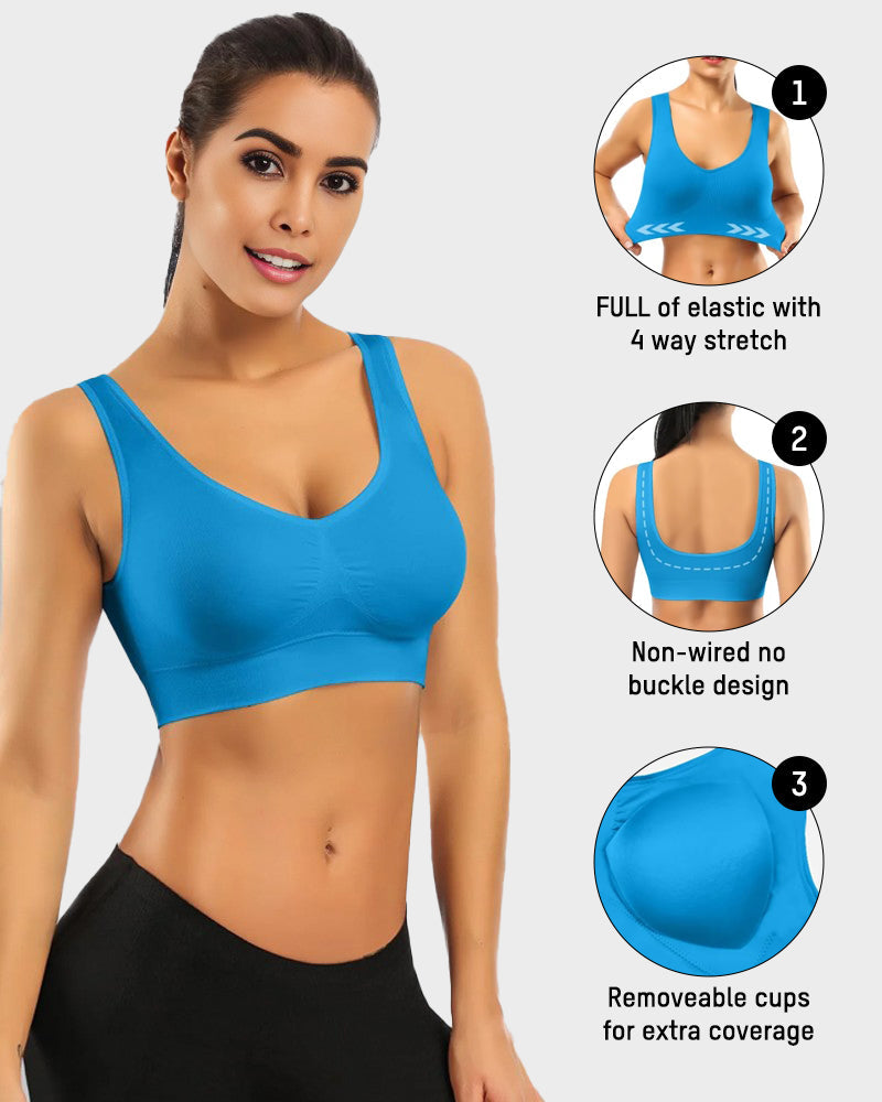 Seamless Wireless Comfort Sports Bra