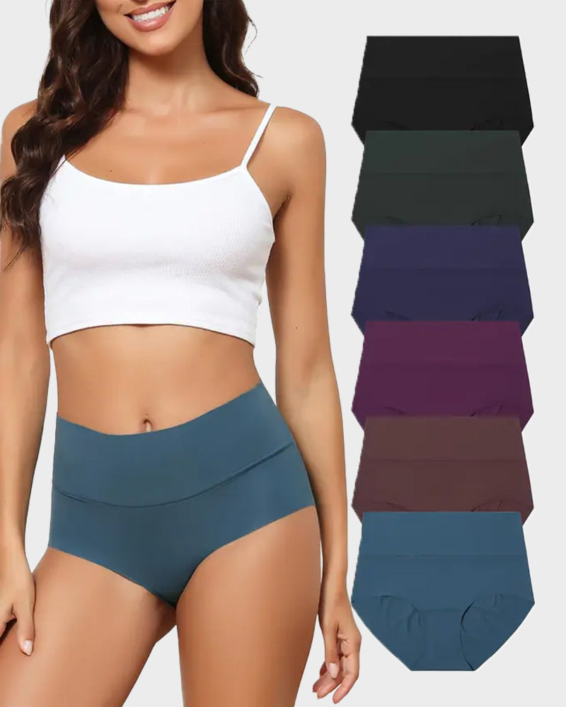Nahtlose unsichtbare Höschen mit hoher Taille (6er-Pack)
