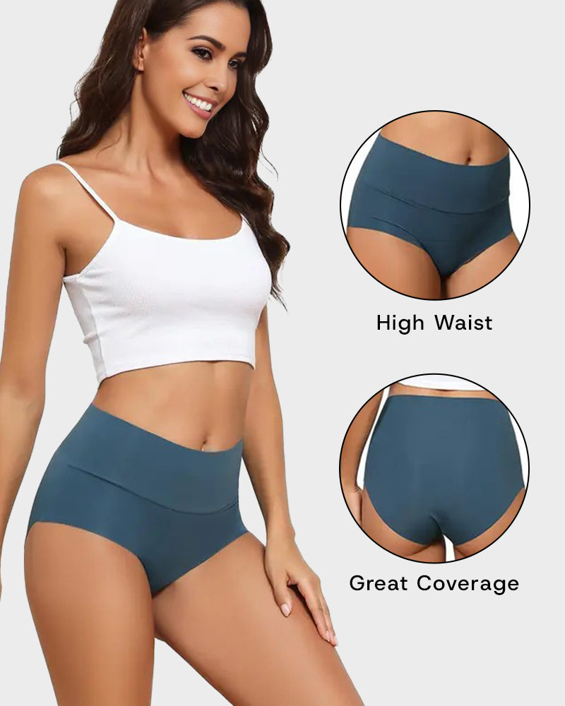 Nahtlose unsichtbare Höschen mit hoher Taille (6er-Pack)