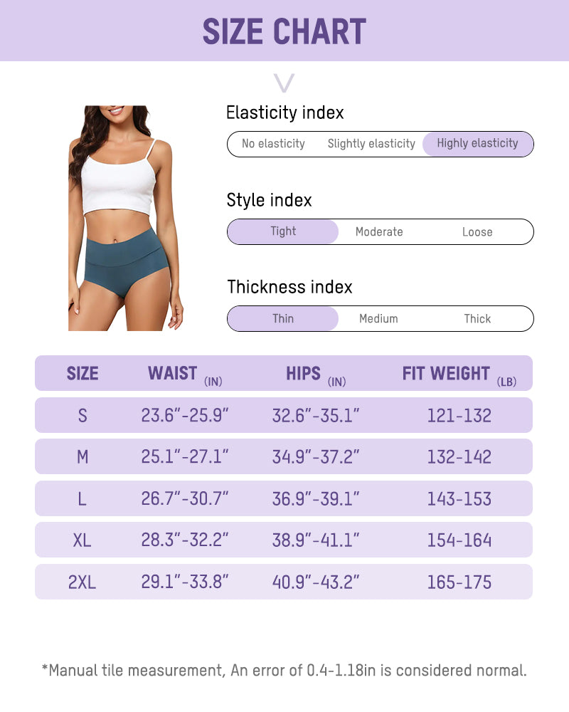 Nahtlose unsichtbare Höschen mit hoher Taille (6er-Pack)