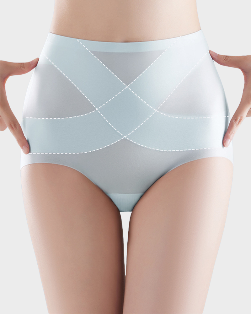 Ice-Silk High-Waisted Tummy-Control Panties (Pack of 4)