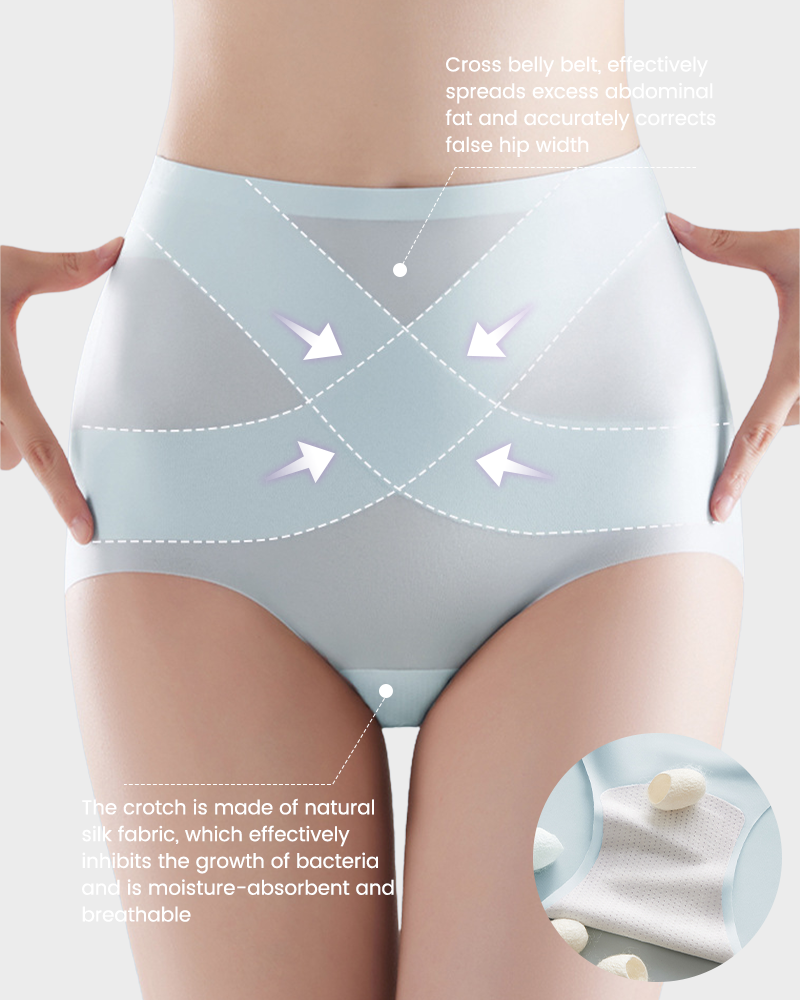 Ice-Silk High-Waisted Tummy-Control Panties (Pack of 4)
