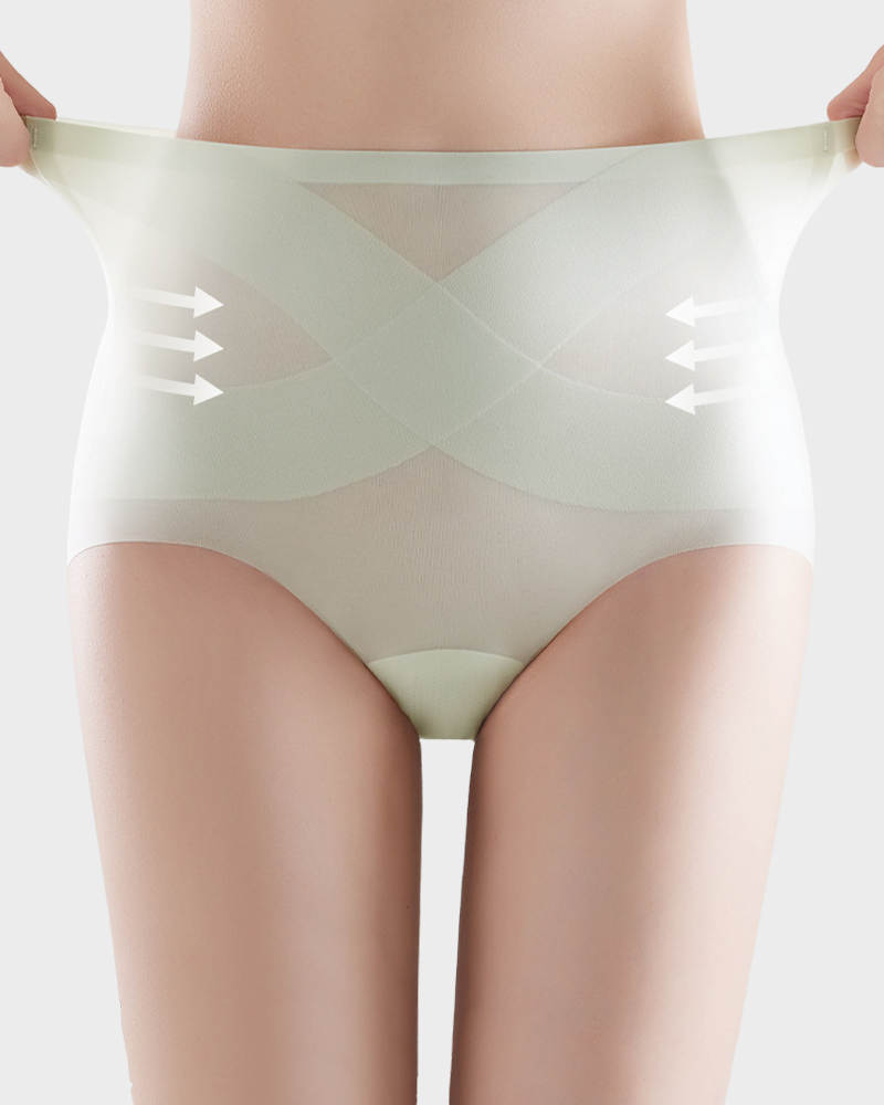 Ice-Silk High-Waisted Tummy-Control Panties (Pack of 4)