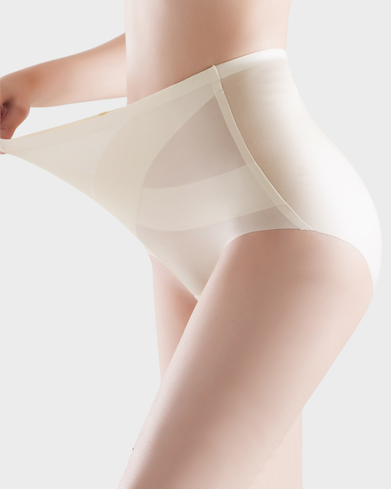 Ice-Silk High-Waisted Tummy-Control Panties (Pack of 4)