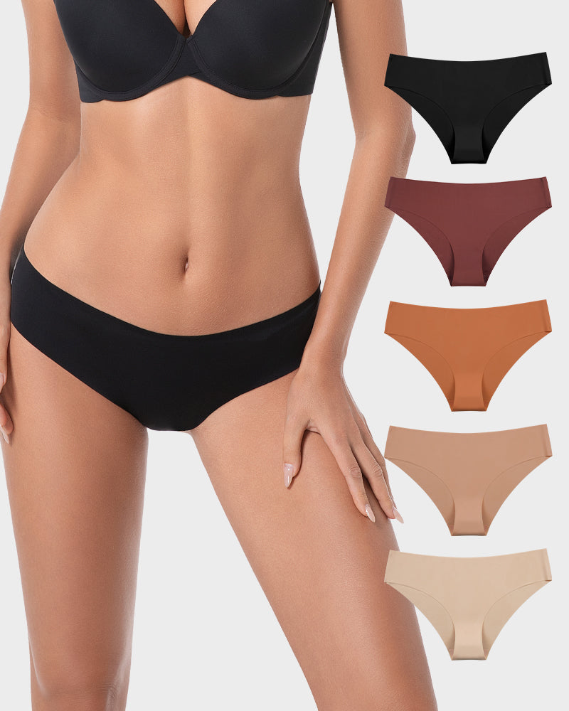 Nahtlose Ice-Silk Slips mit niedriger Taille (5er-Pack)
