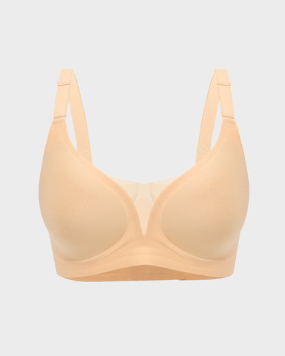 Seamless Mesh-Panel Invisible Thin Bra