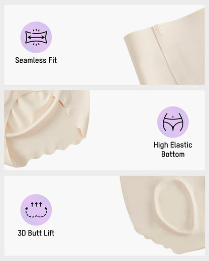 Seamless No-Camel-Toe Antibacterial Silk Gusset Panties (Set of 5)