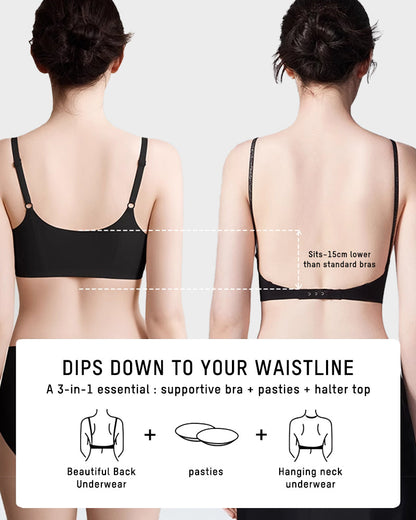 Seamless Deep-V Low-Back Bra