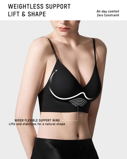 Seamless Deep-V Low-Back Bra