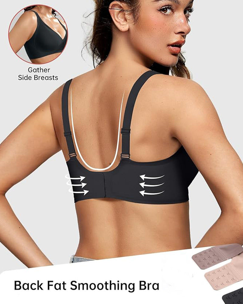 Seamless Deep-V Push-Up Wireless Bra