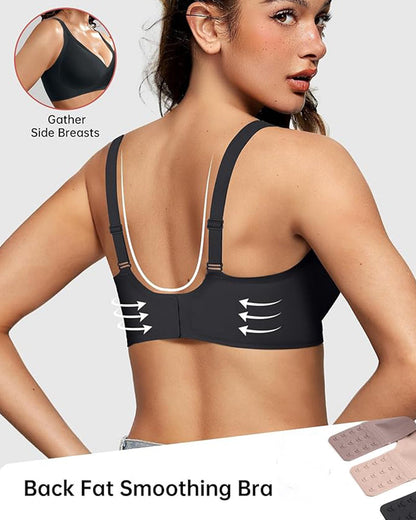 Seamless Deep-V Push-Up Wireless Bra