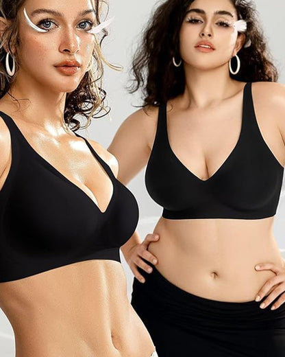 Seamless Deep-V Push-Up Wireless Bra