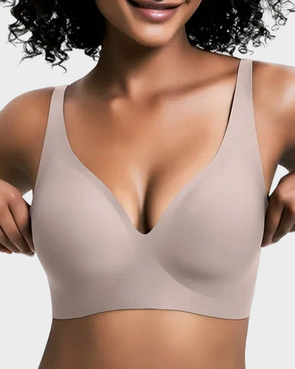 Seamless Deep-V Push-Up Wireless Bra