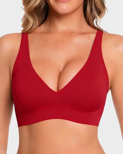 Seamless Deep-V Push-Up Wireless Bra