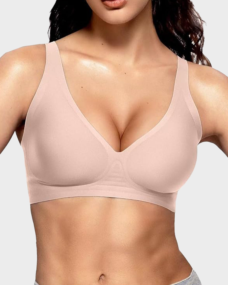 Seamless Deep-V Push-Up Wireless Bra