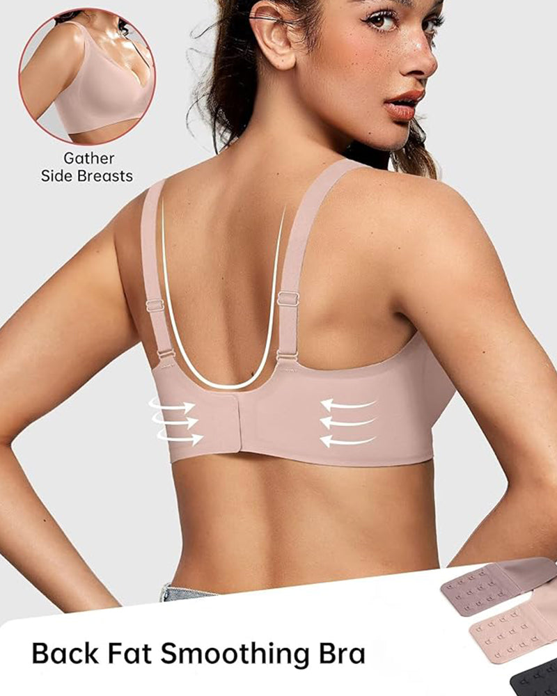 Seamless Deep-V Push-Up Wireless Bra