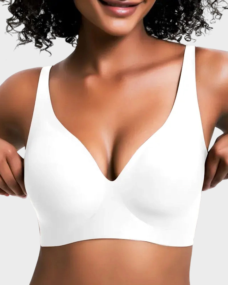 Seamless Deep-V Push-Up Wireless Bra