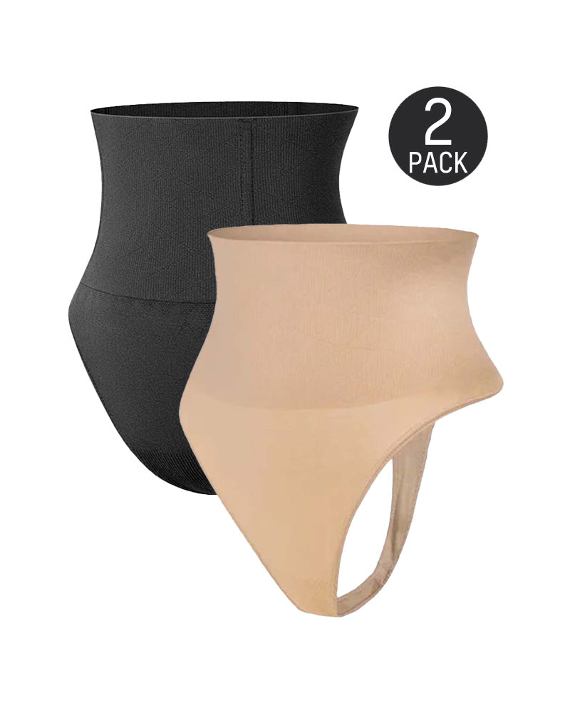 Nahtloser String-Tanga mit hoher Taille (2 Stück)
