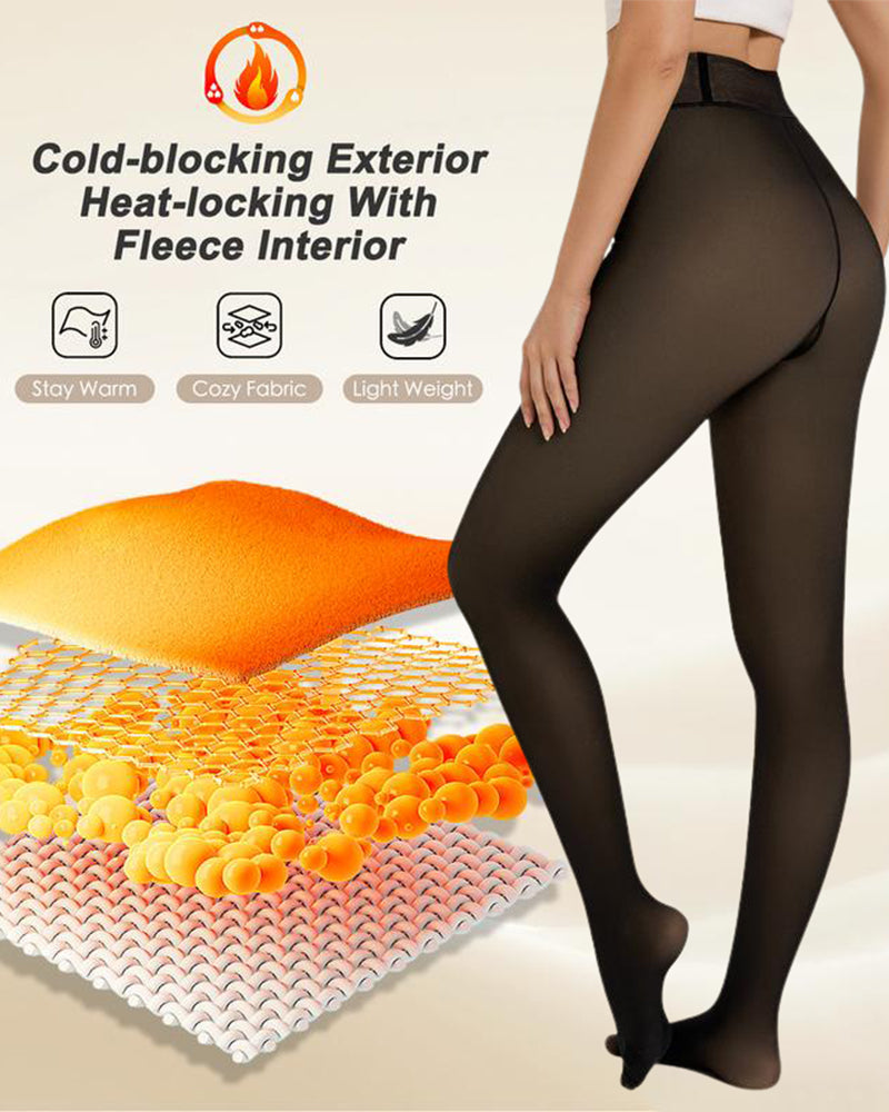 Semi-Sheer Fleece-Lined Tights