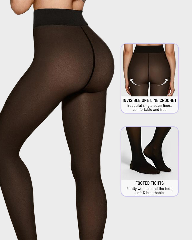 Semi-Sheer Fleece-Lined Tights