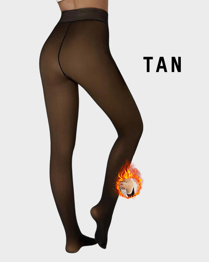 Semi-Sheer Fleece-Lined Tights