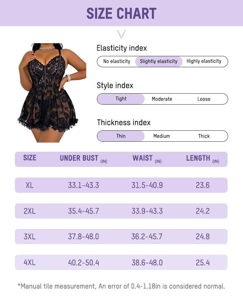 Plus-Size Lace Cami & G-String Set