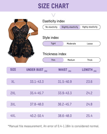 Plus-Size Lace Cami & G-String Set