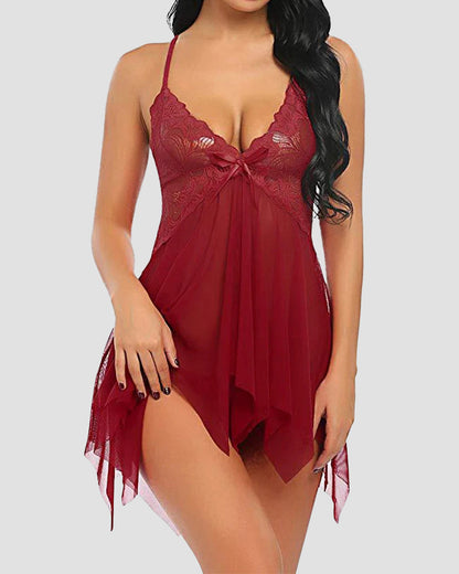Sheer Lace Babydoll with G-String